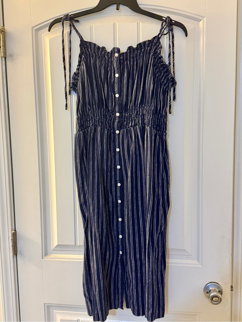 Universal Thread Navy & White Striped Tie-Shoulder Midi Dress Size 1X